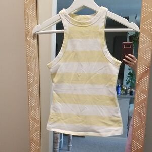 Maeve Yellow and White Striped Tank Top